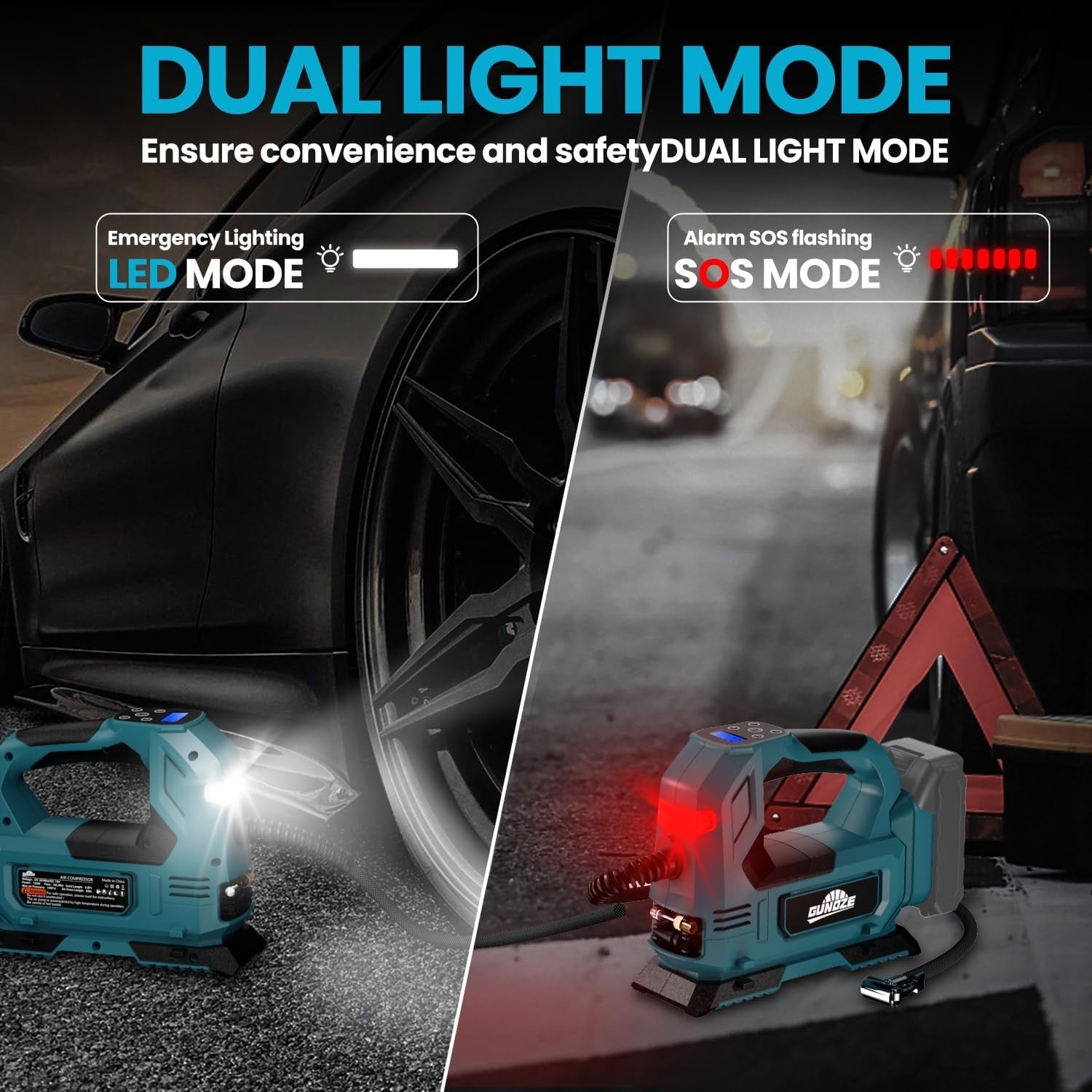 Cordless Tyre Inflator Air Compressor Compatible with Makita 18V Battery