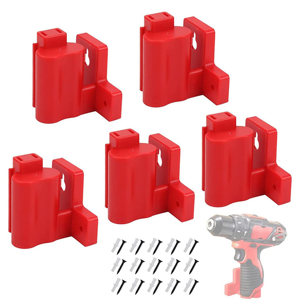 5Pcs Wall Mount Tool Holders for Milwaukee M12 [Red]