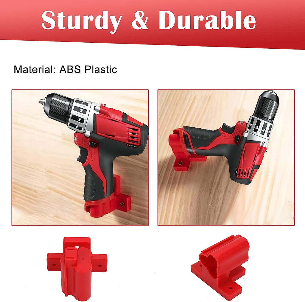 5Pcs Wall Mount Tool Holders for Milwaukee M12 [Red]