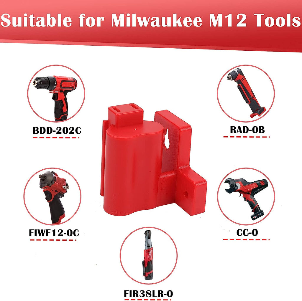 5Pcs Wall Mount Tool Holders for Milwaukee M12 [Red]