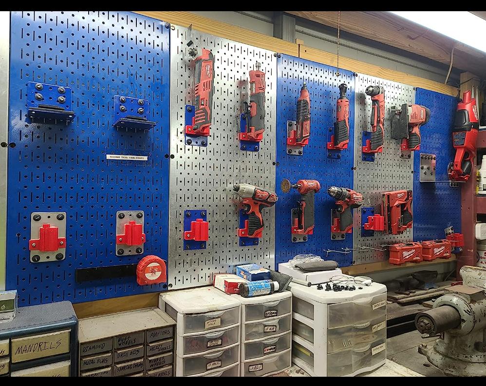 5Pcs Wall Mount Tool Holders for Milwaukee M12 [Red]