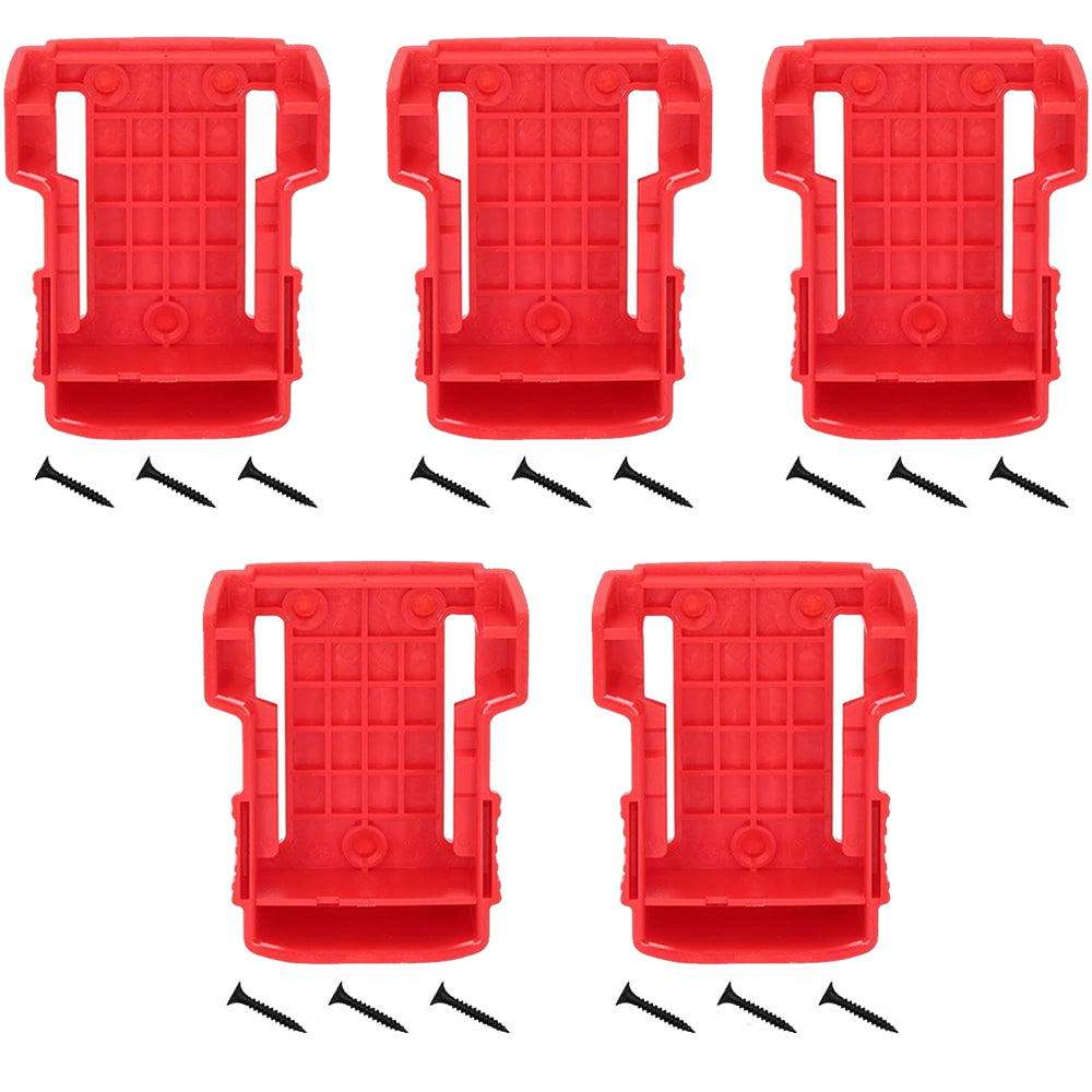 5 Pack Battery Holder Wall Mount Storage Rack for Milwaukee 18V Batteries