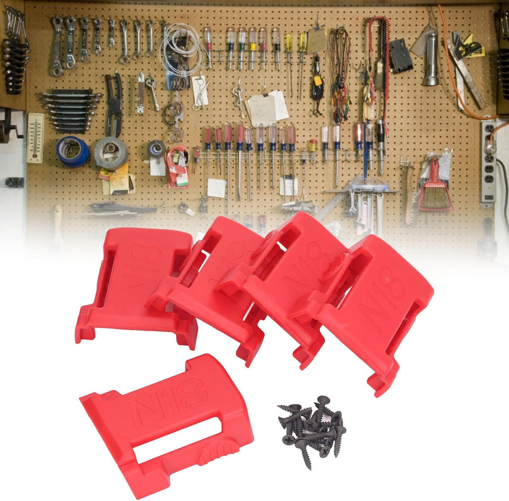 5 Pack Battery Holder Wall Mount Storage Rack for Milwaukee 18V Batteries