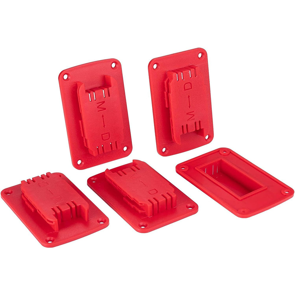 5Pcs Wall Mount Tool Holders for DeWalt 20V Milwaukee M18 [Red]