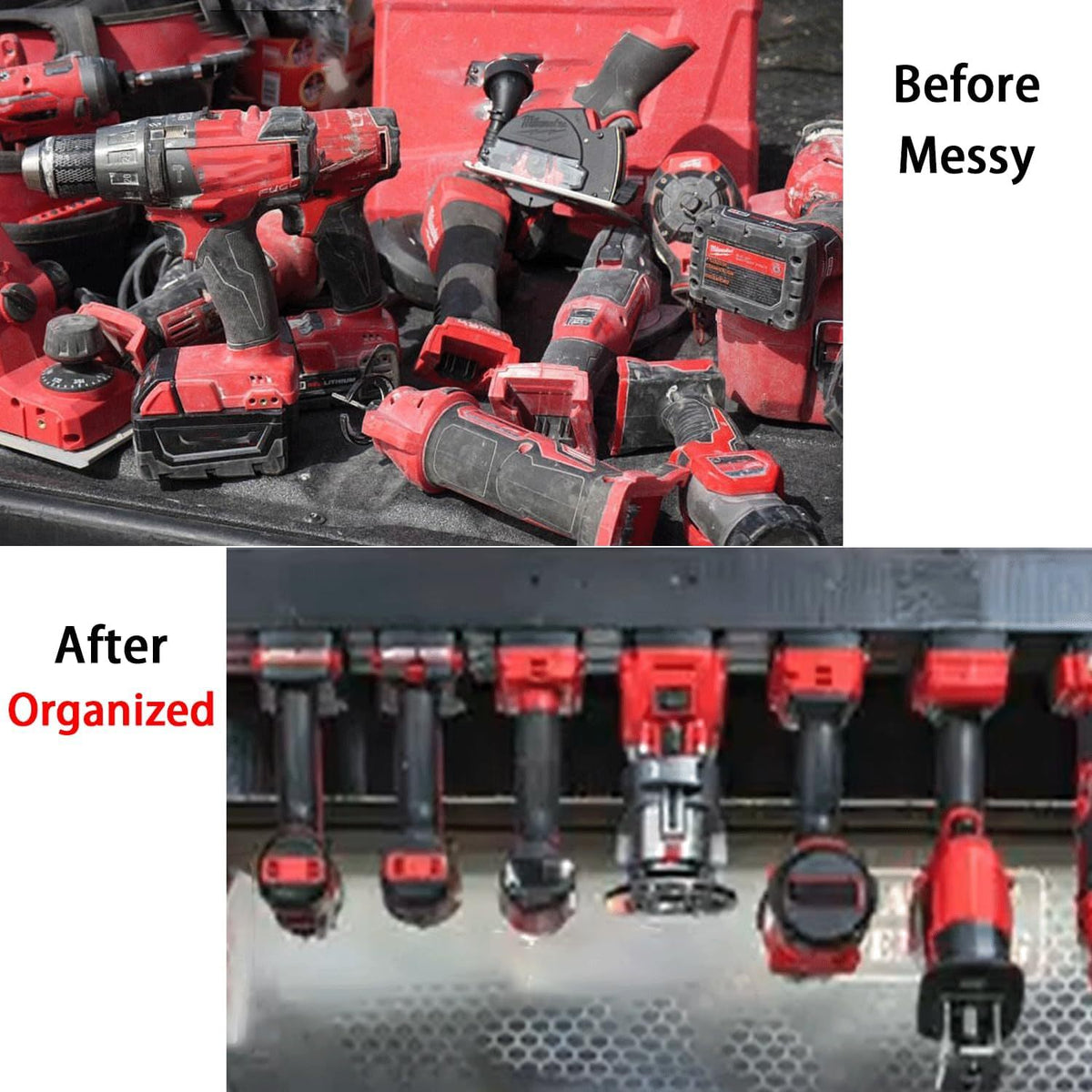 5Pcs Wall Mount Tool Holders for DeWalt 20V Milwaukee M18 [Red]
