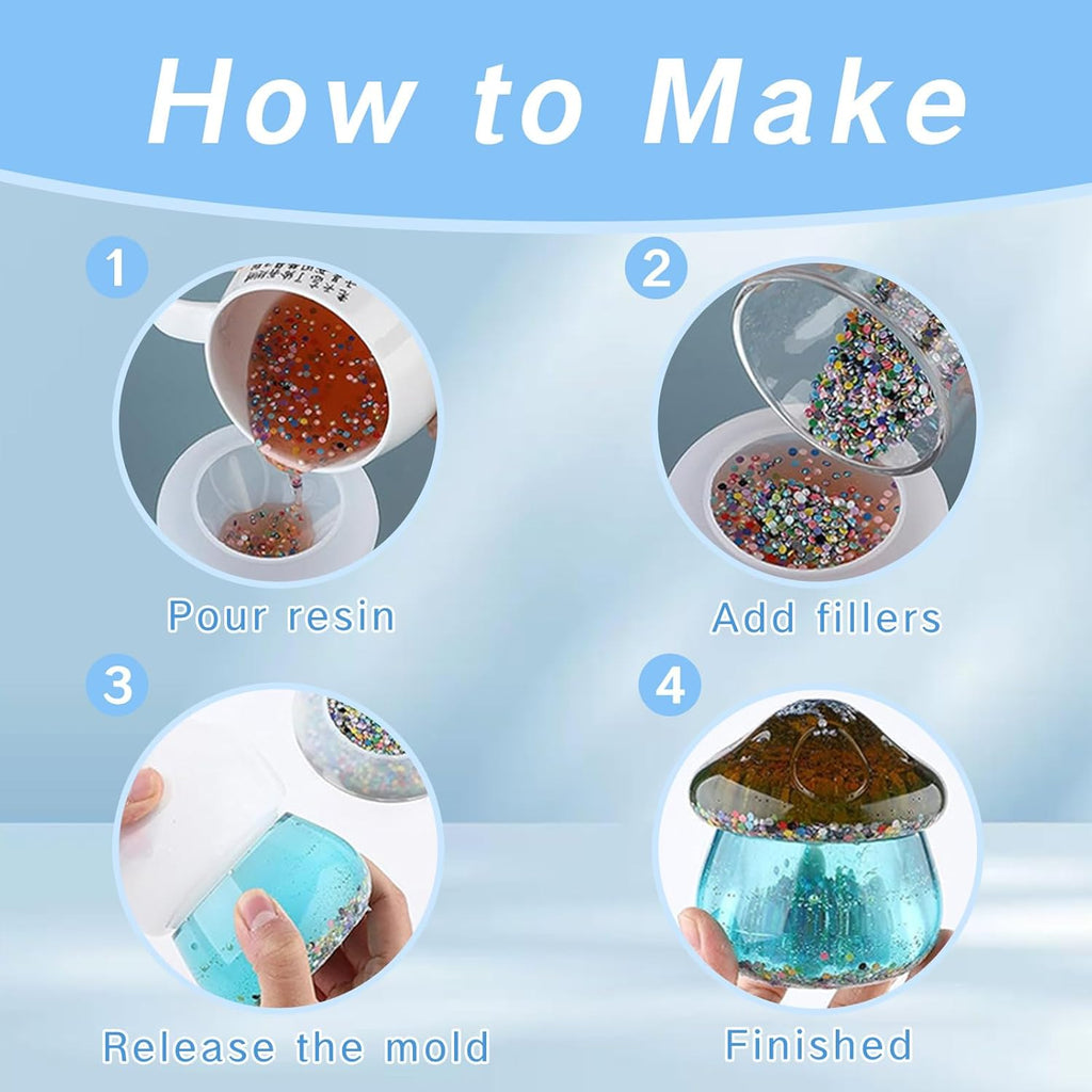 Epoxy Resin Silicone Mould Mushroom Jar