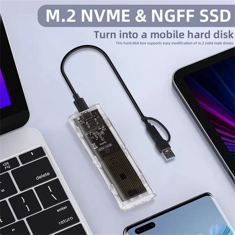 M.2 NVME SATA 10Gbps SSD Hard Drive Enclosure