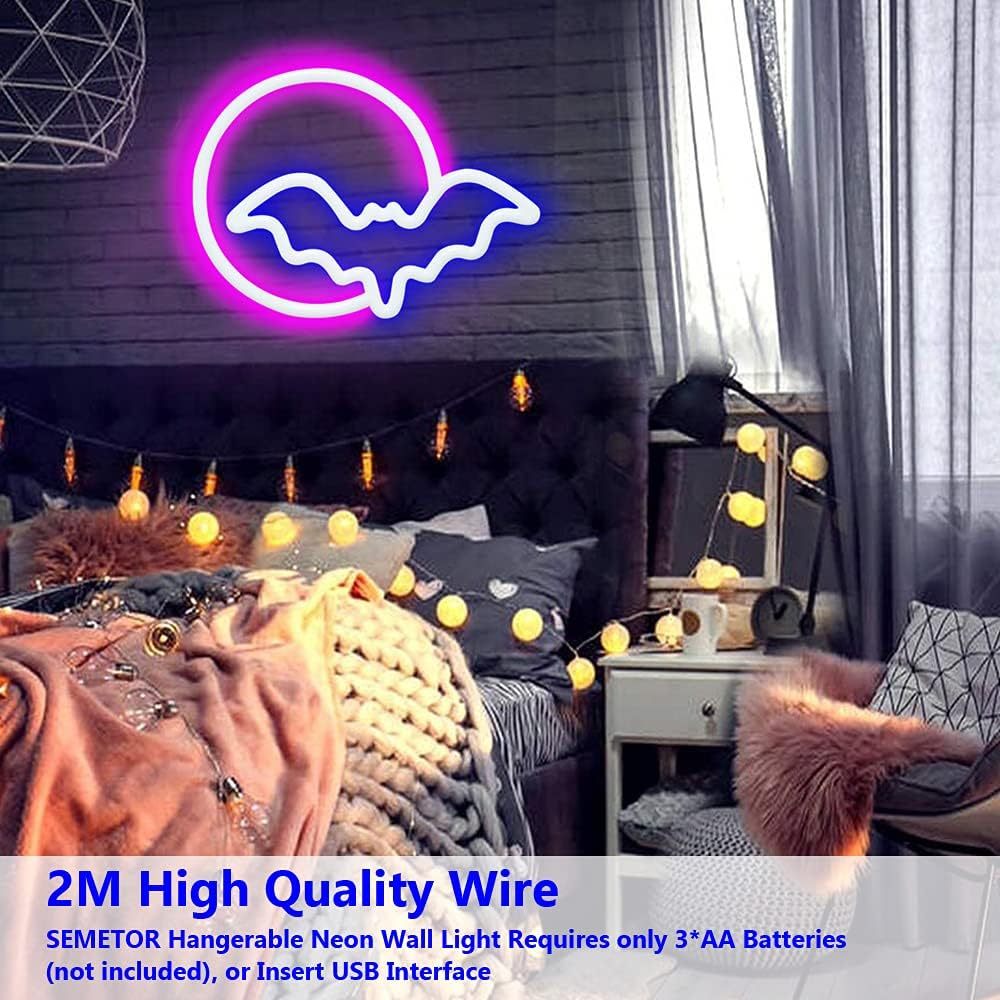 Neon Sign Light Bat LED Neon Light LED Neon Sign Light Battery Powered USB Party Decoration Light Home Decoration