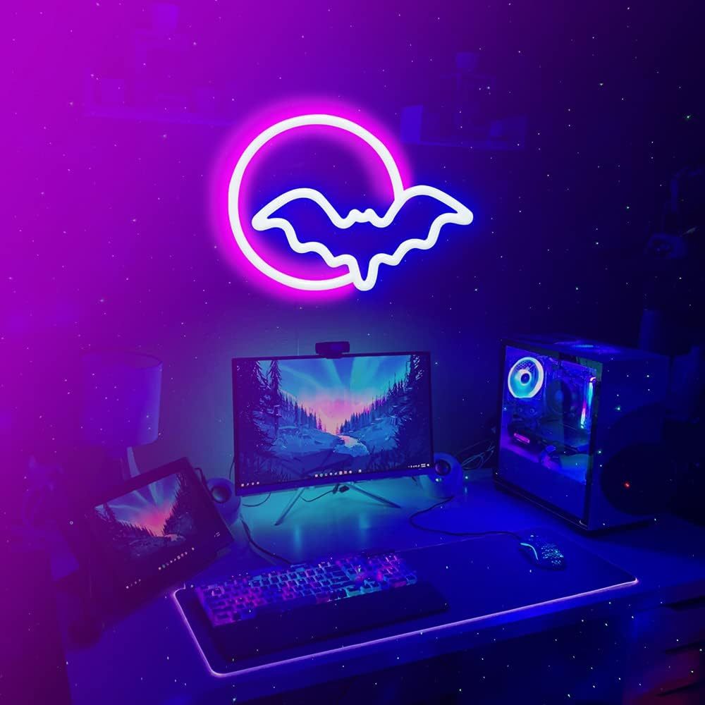 Neon Sign Light Bat LED Neon Light LED Neon Sign Light Battery Powered USB Party Decoration Light Home Decoration
