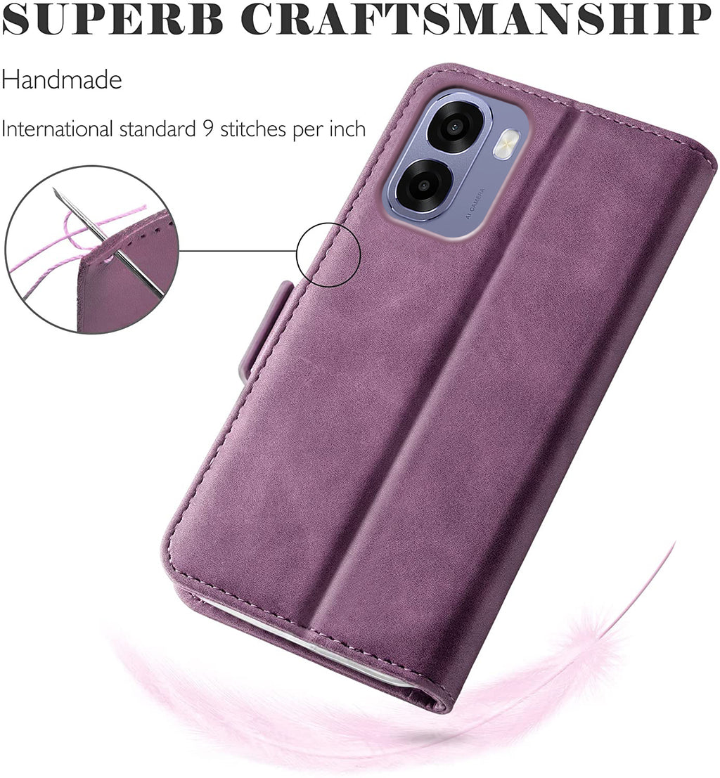 Oppo A6X 2026 Wallet Case Shockproof Full Body Protective Card Cover WINE RED