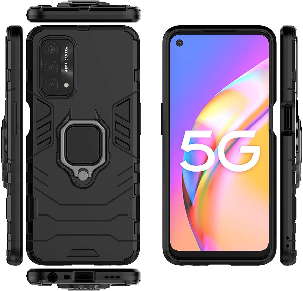 Oppo A54 5G Rugged Tough Case Shockproof Hybrid Cover BLACK