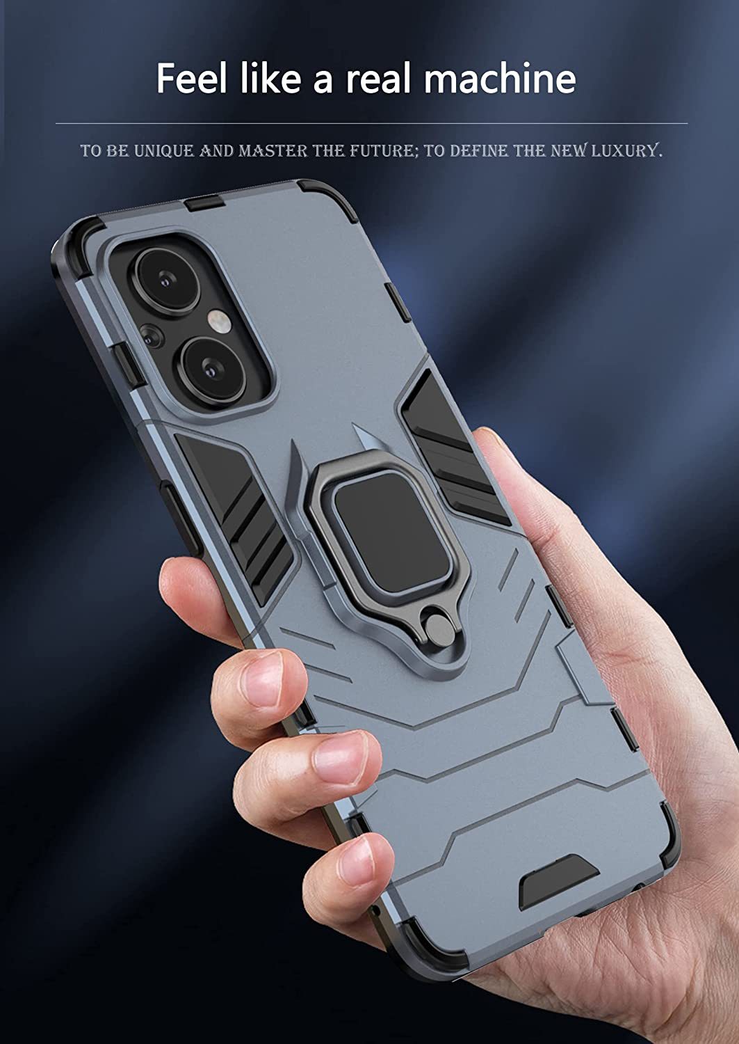Oppo Reno 8 Lite 5G Rugged Tough Case Shockproof Hybrid Cover BLUE