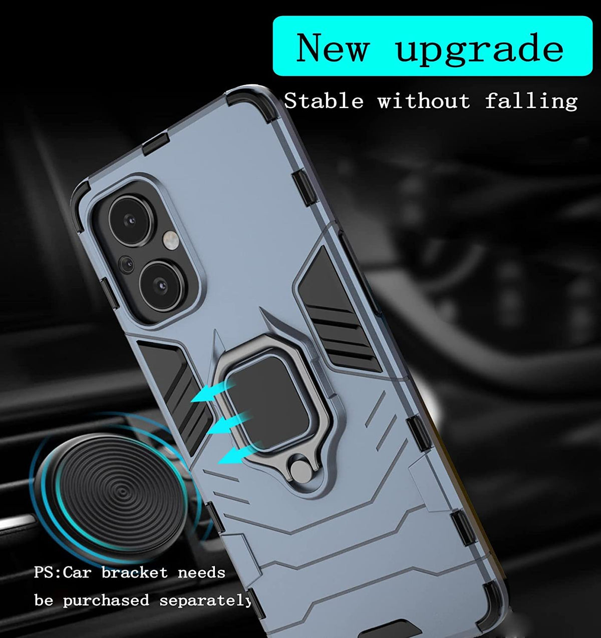 Oppo Reno 8 Lite 5G Rugged Tough Case Shockproof Hybrid Cover BLUE