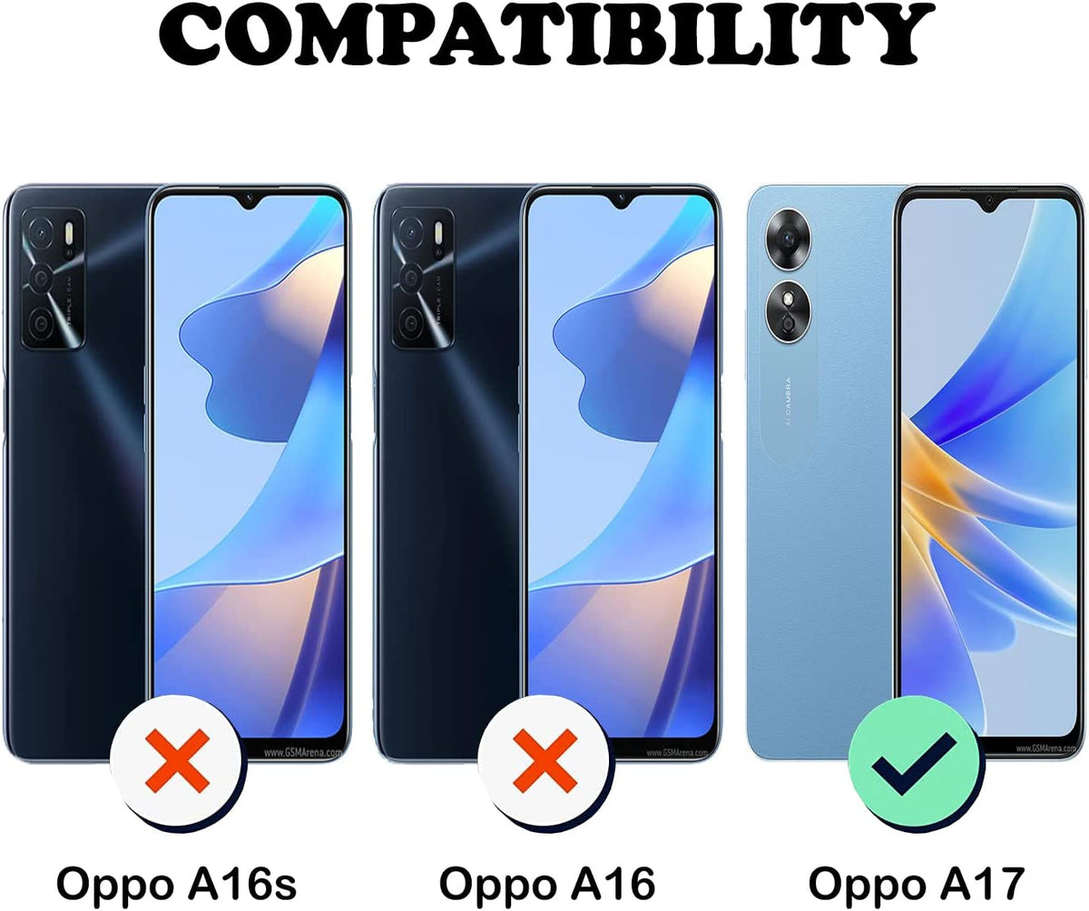 Oppo A17 Tough Case Shockproof Kickstand Cover BLACK