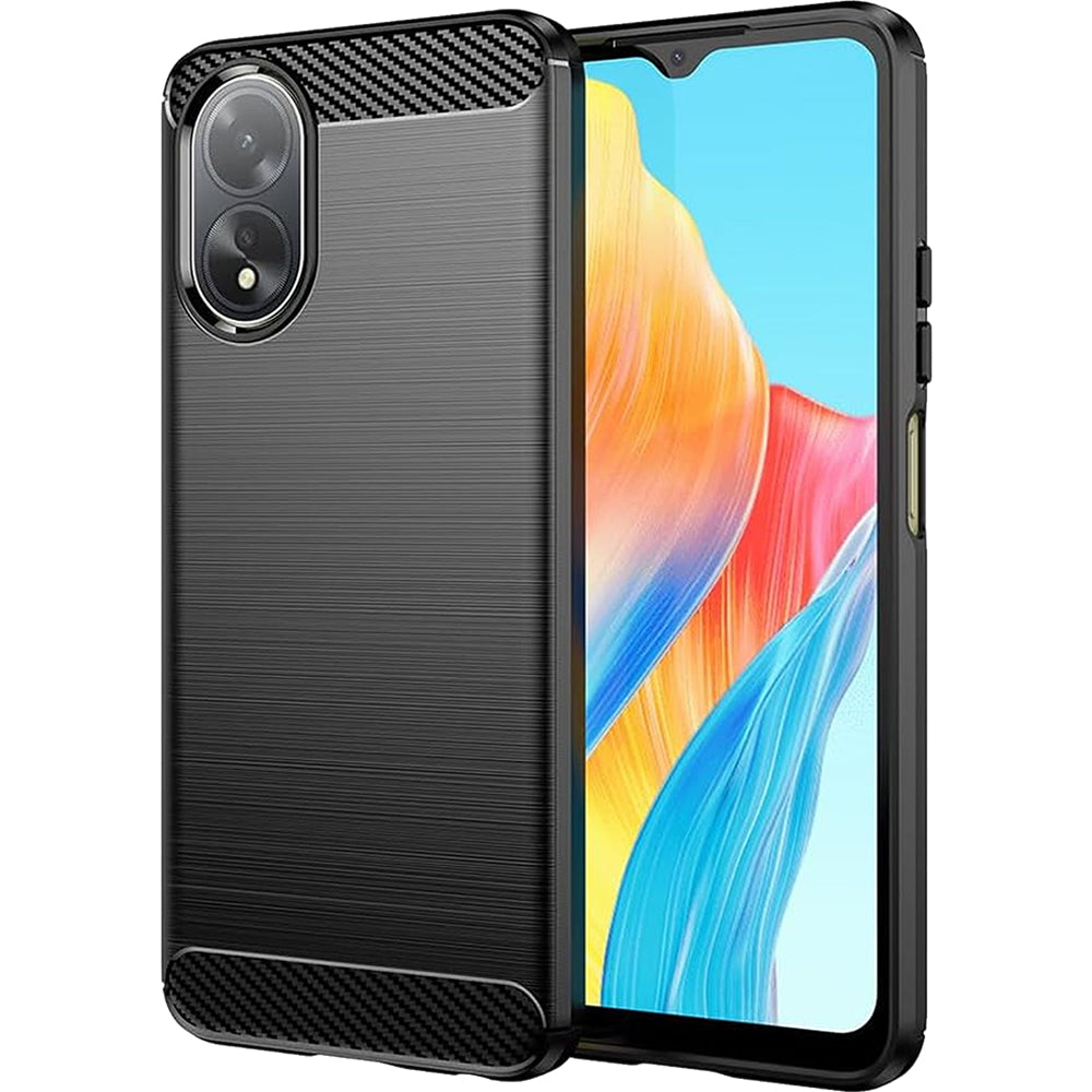 Oppo A18 Slim Fit Case Tough Gel TPU Rubber Cover BLACK