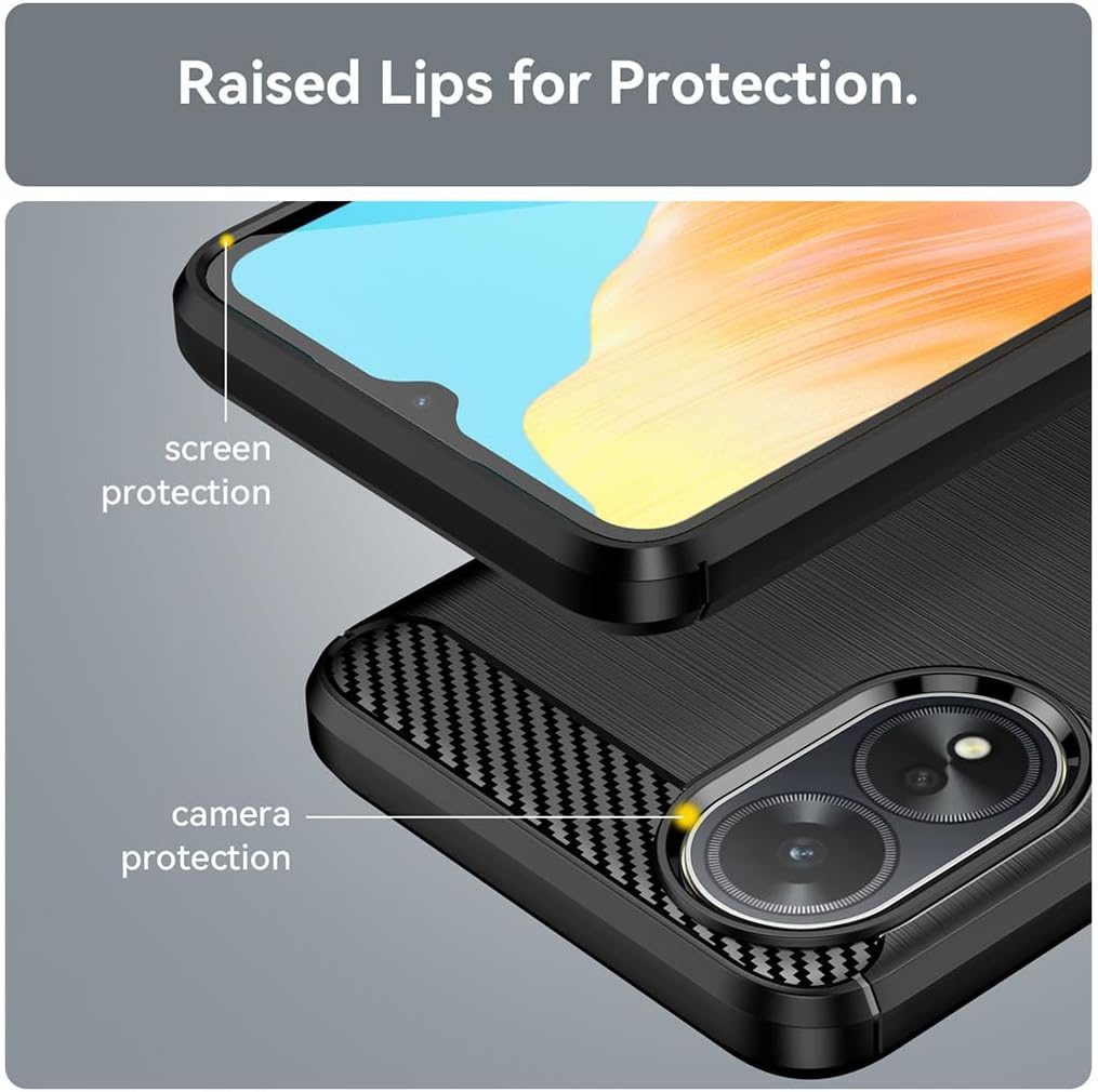 Oppo A38 Slim Fit Case Tough Gel TPU Rubber Cover BLACK