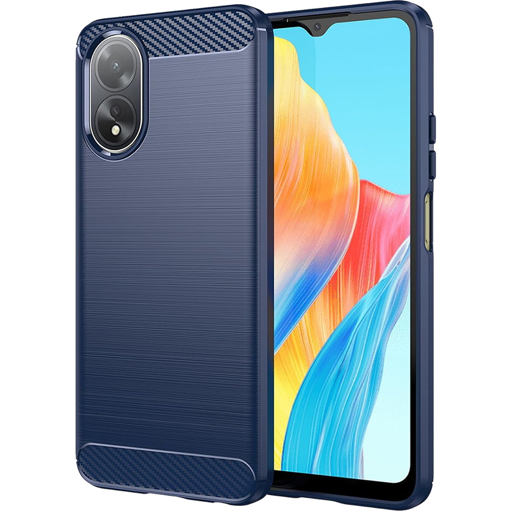 Oppo A18 Slim Fit Case Tough Gel TPU Rubber Cover BLUE