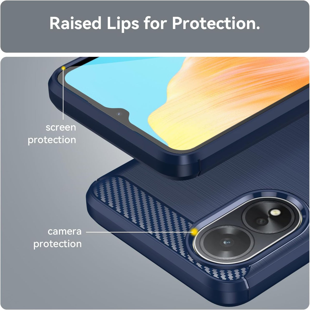 Oppo A18 Slim Fit Case Tough Gel TPU Rubber Cover BLUE
