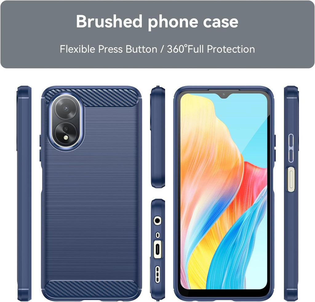 Oppo A18 Slim Fit Case Tough Gel TPU Rubber Cover BLUE
