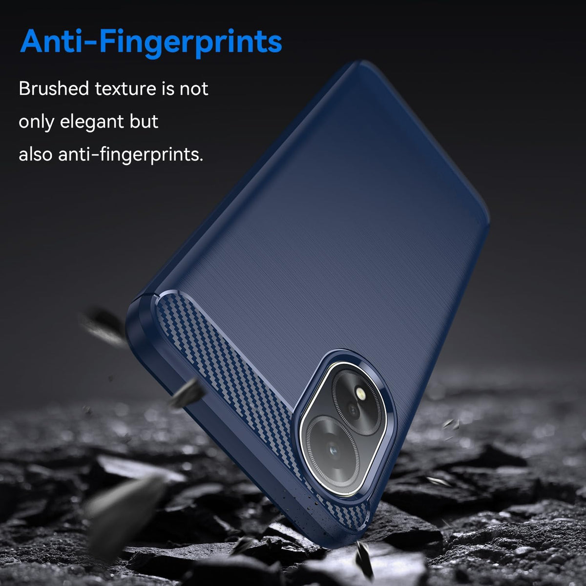 Oppo A18 Slim Fit Case Tough Gel TPU Rubber Cover BLUE