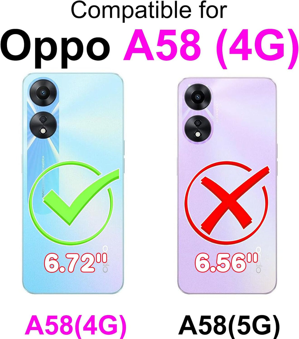 Oppo A58 4G Wallet Case Shockproof Full Body Protective Card Cover WINE RED