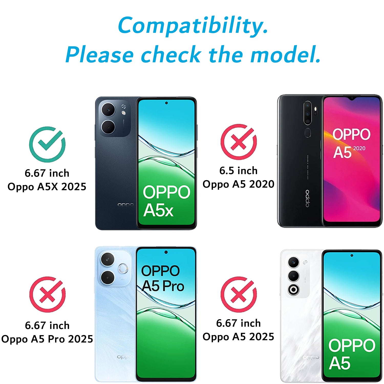 Oppo A5x Wallet Case Shockproof Full Body Protective Card Cover BLUE
