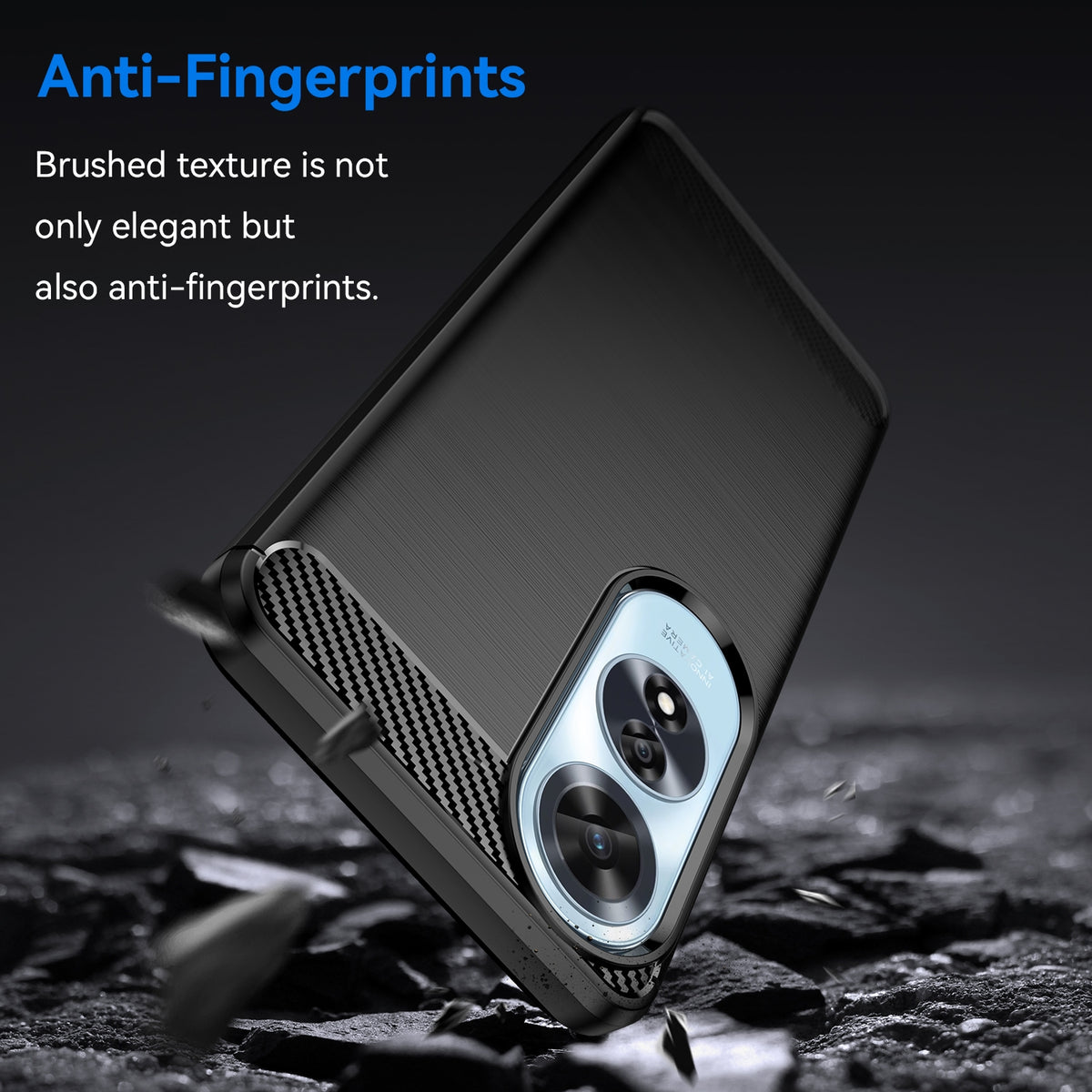 Oppo A60 4G Slim Fit Case Tough Gel TPU Rubber Cover BLACK