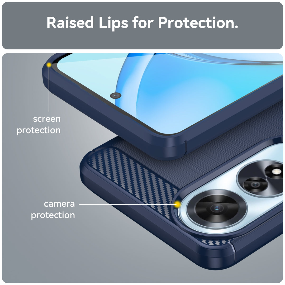 Oppo A60 4G Slim Fit Case Tough Gel TPU Rubber Cover BLUE