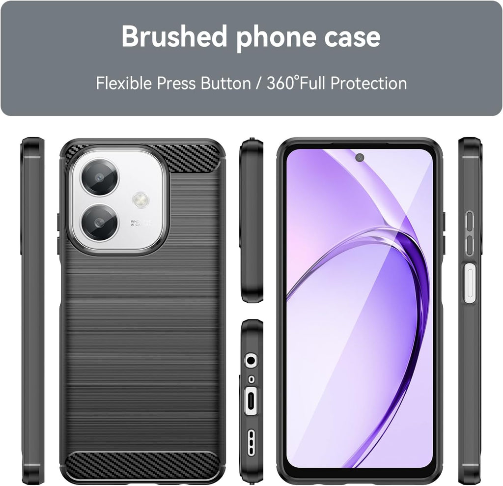 Oppo A40 Slim Fit Case Tough Gel TPU Rubber Cover BLACK