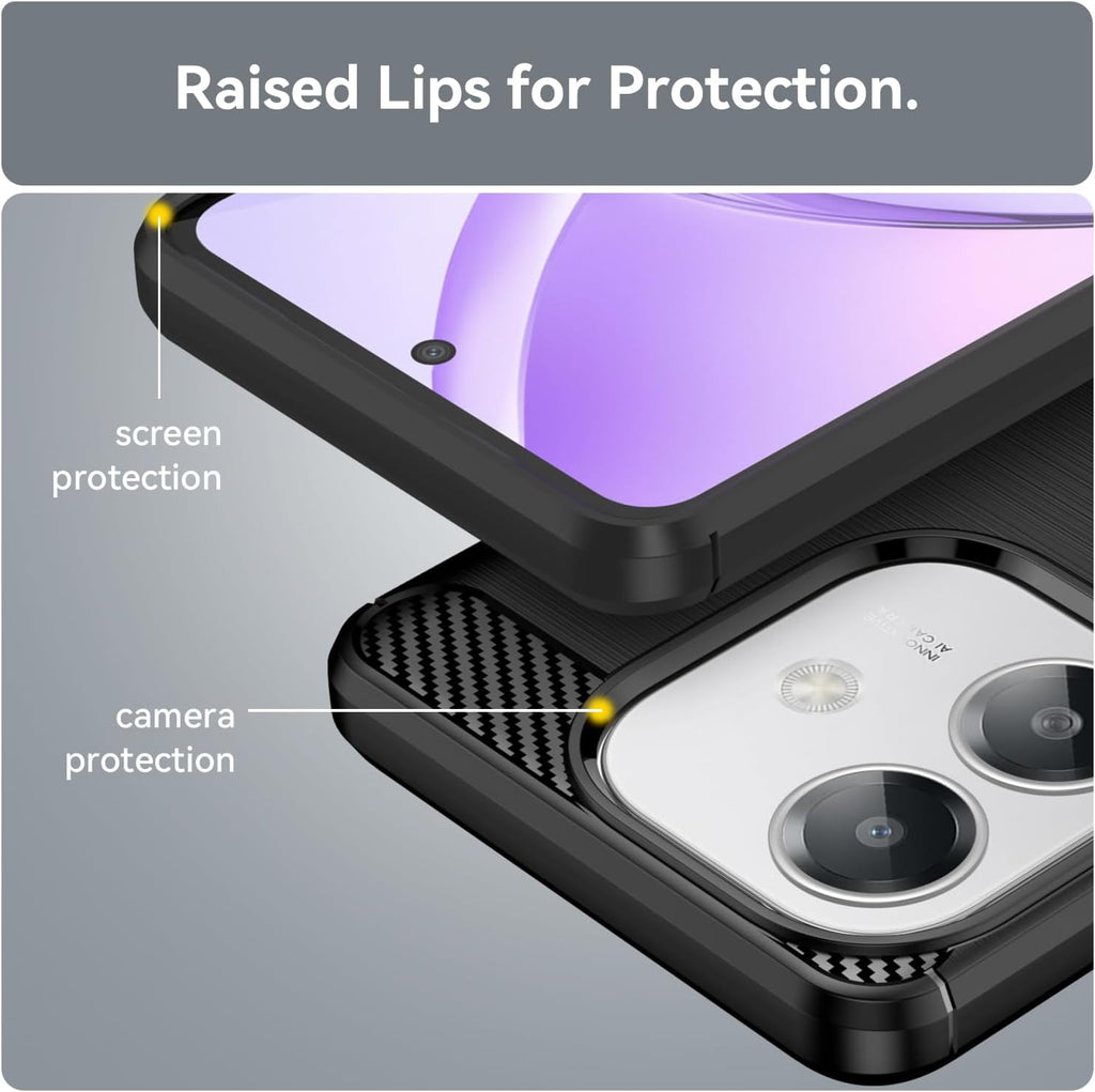 Oppo A40 Slim Fit Case Tough Gel TPU Rubber Cover BLACK