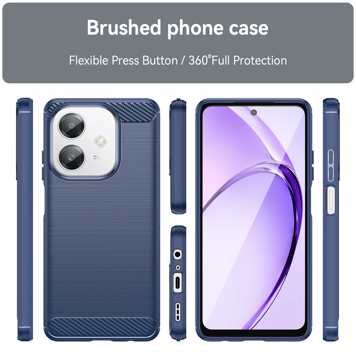 Oppo A60 5G Slim Fit Case Tough Gel TPU Rubber Cover BLUE