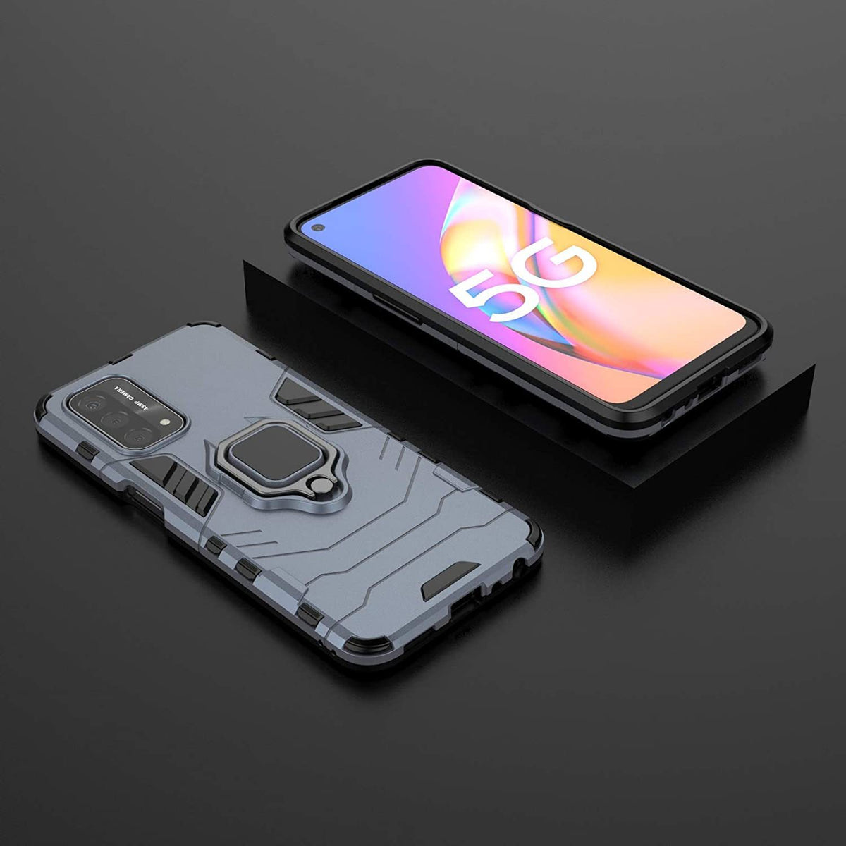 Oppo A54 5G Rugged Tough Case Shockproof Hybrid Cover BLUE