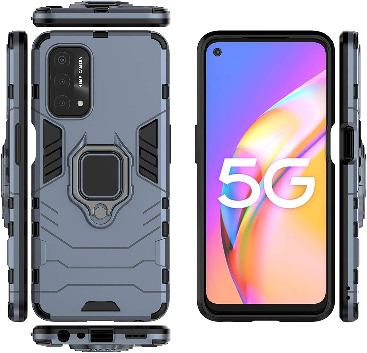 Oppo A54 5G Rugged Tough Case Shockproof Hybrid Cover BLUE