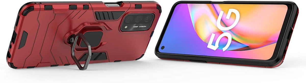 Oppo A54 5G Rugged Tough Case Shockproof Hybrid Cover RED