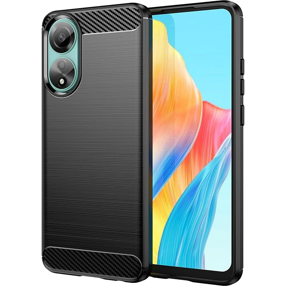 Oppo A78 4G Slim Fit Case Tough Gel TPU Rubber Cover BLACK