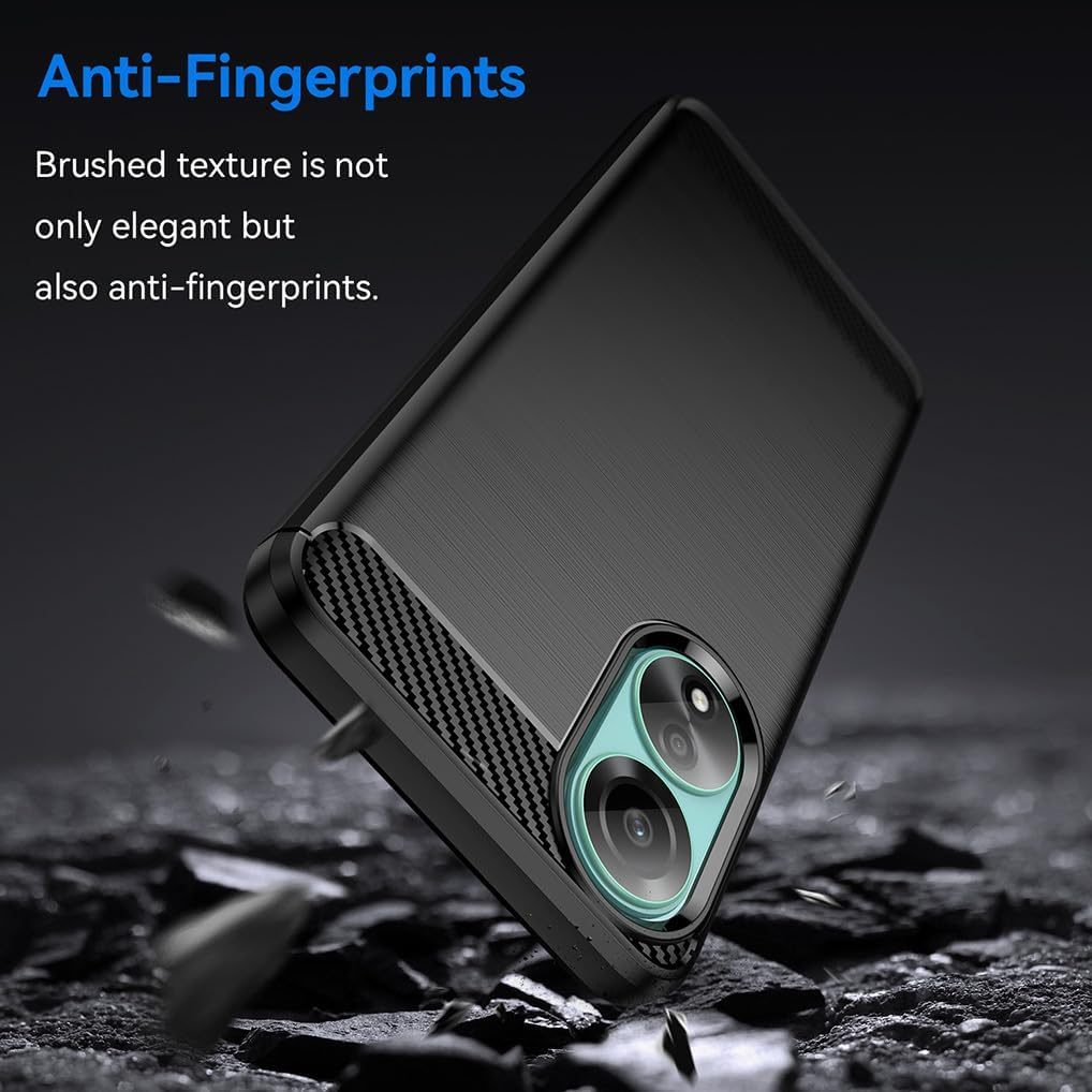 Oppo A78 4G Slim Fit Case Tough Gel TPU Rubber Cover BLACK