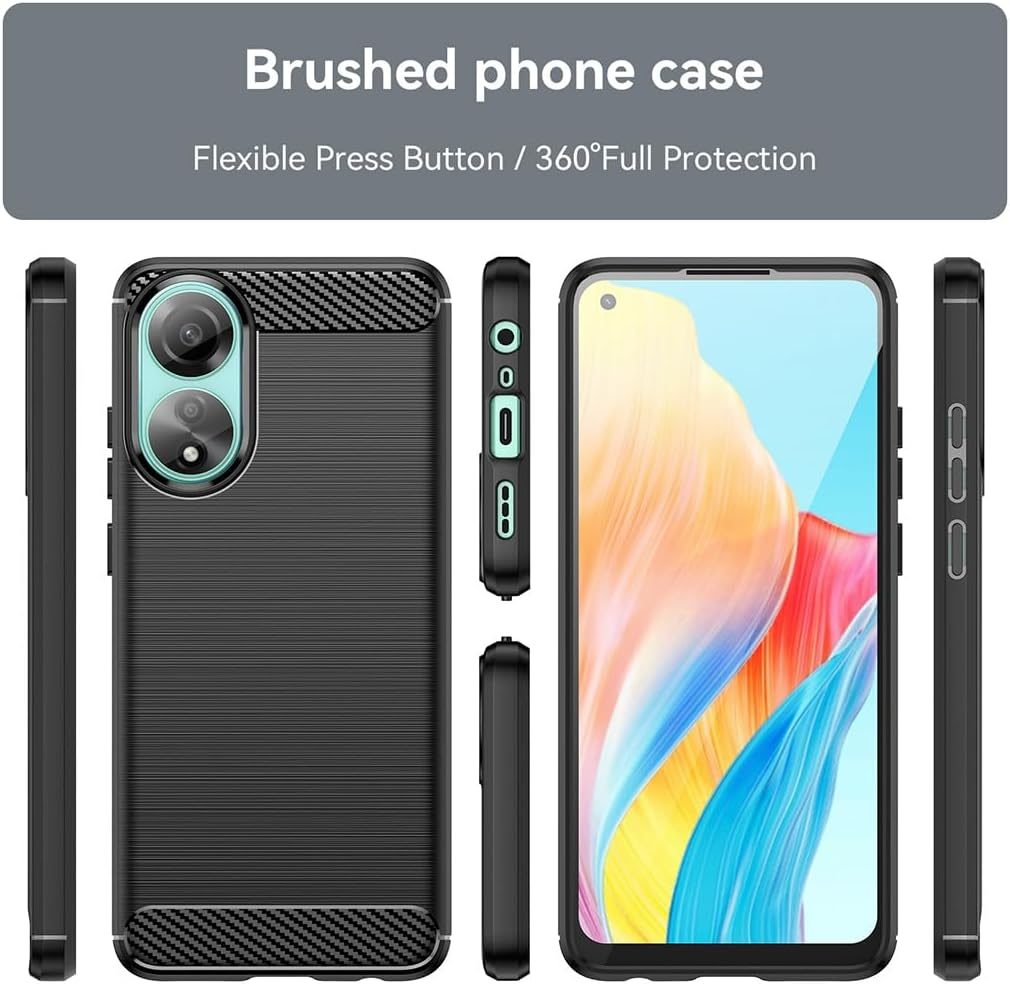 Oppo A78 4G Slim Fit Case Tough Gel TPU Rubber Cover BLACK