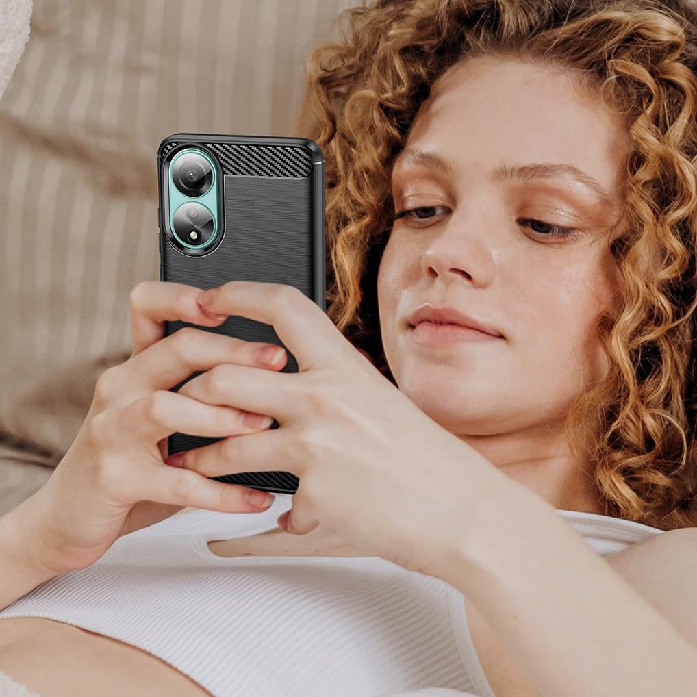 Oppo A78 4G Slim Fit Case Tough Gel TPU Rubber Cover BLACK