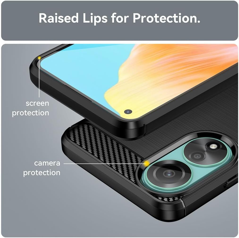Oppo A78 4G Slim Fit Case Tough Gel TPU Rubber Cover BLACK