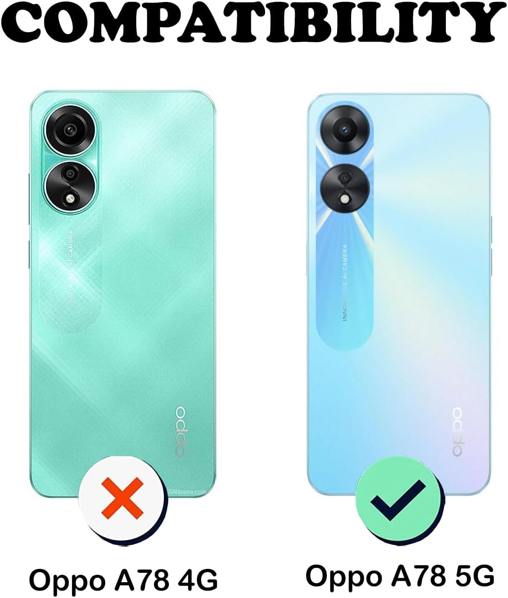 Oppo A78 5G Wallet Case Shockproof Full Body Protective Card Cover BLUE