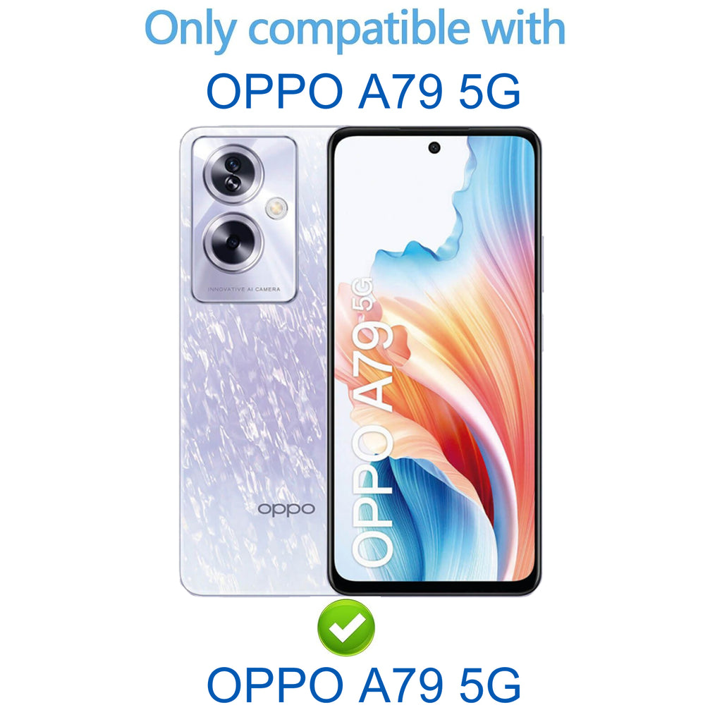 Oppo A79 Wallet Case Shockproof Full Body Protective Card Cover BLACK