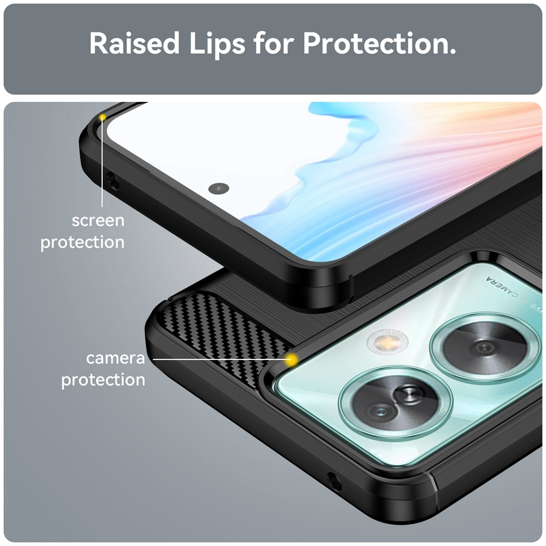 Oppo A79 Slim Fit Case Tough Gel TPU Rubber Cover BLACK