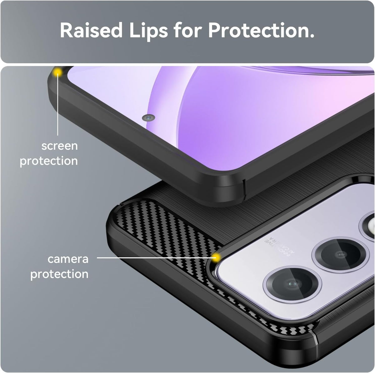 Oppo A80 Slim Fit Case Tough Gel TPU Rubber Cover BLACK