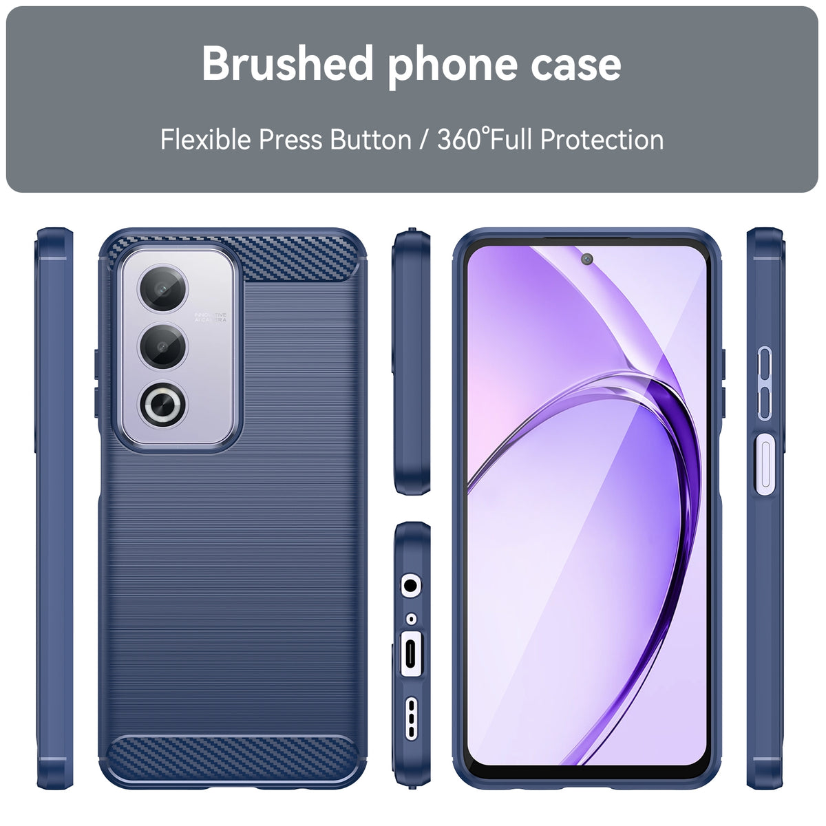 Oppo A80 Slim Fit Case Tough Gel TPU Rubber Cover BLUE