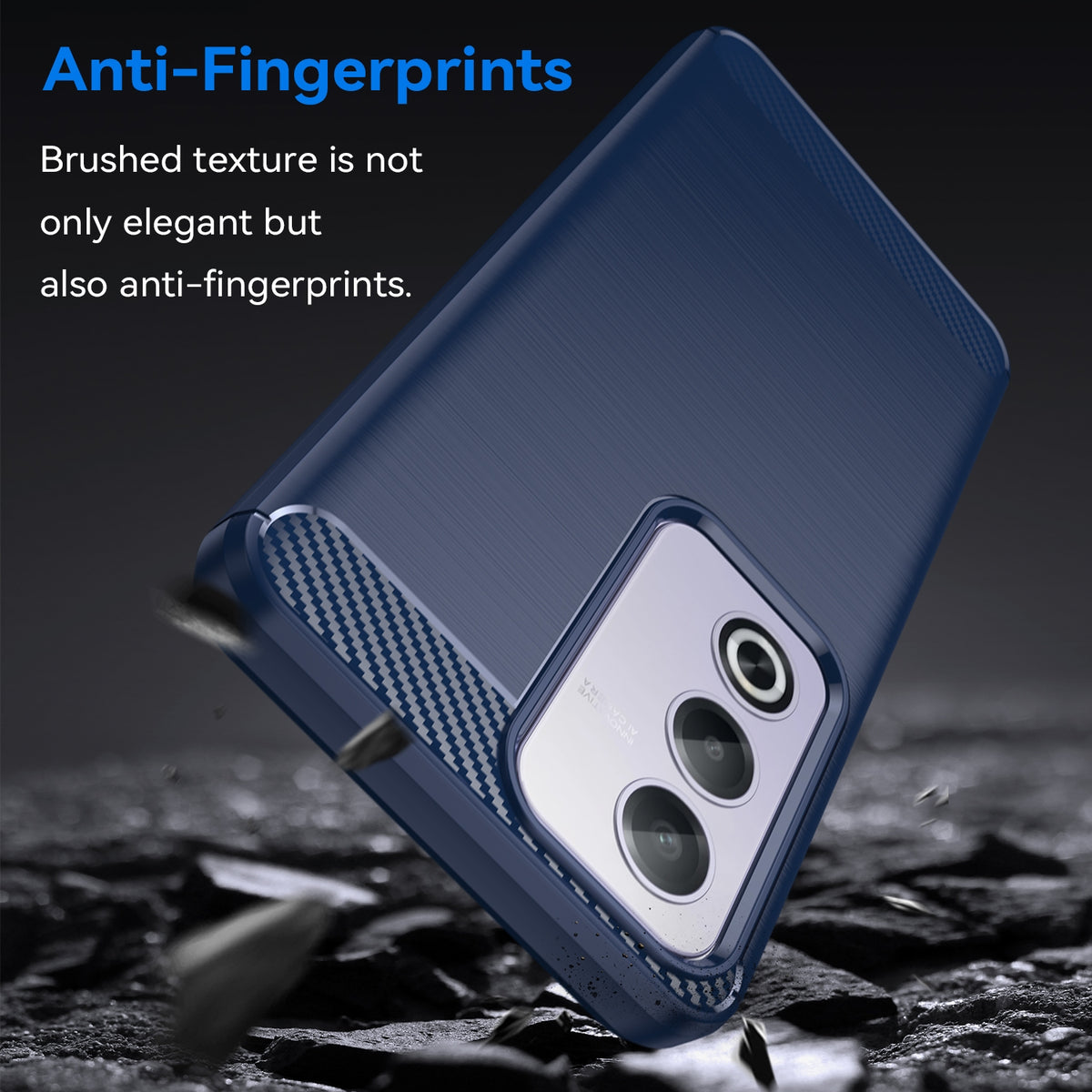 Oppo A80 Slim Fit Case Tough Gel TPU Rubber Cover BLUE