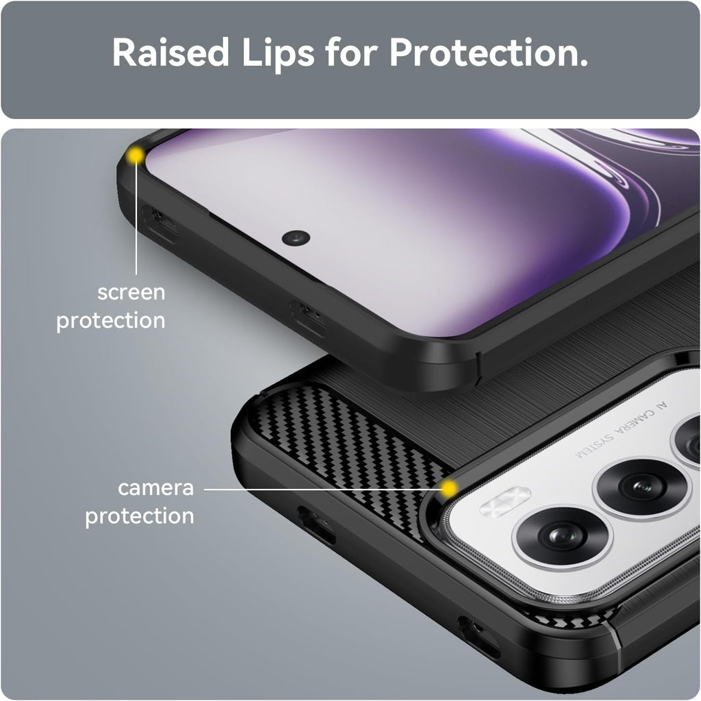 Oppo Reno 12 Slim Fit Case Tough Gel TPU Rubber Cover BLACK