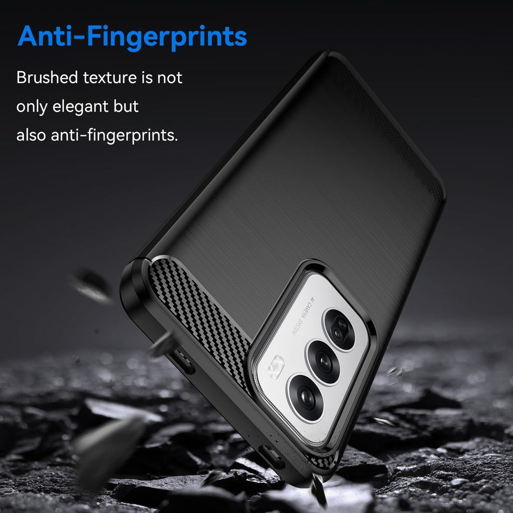 Oppo Reno 12 Slim Fit Case Tough Gel TPU Rubber Cover BLACK