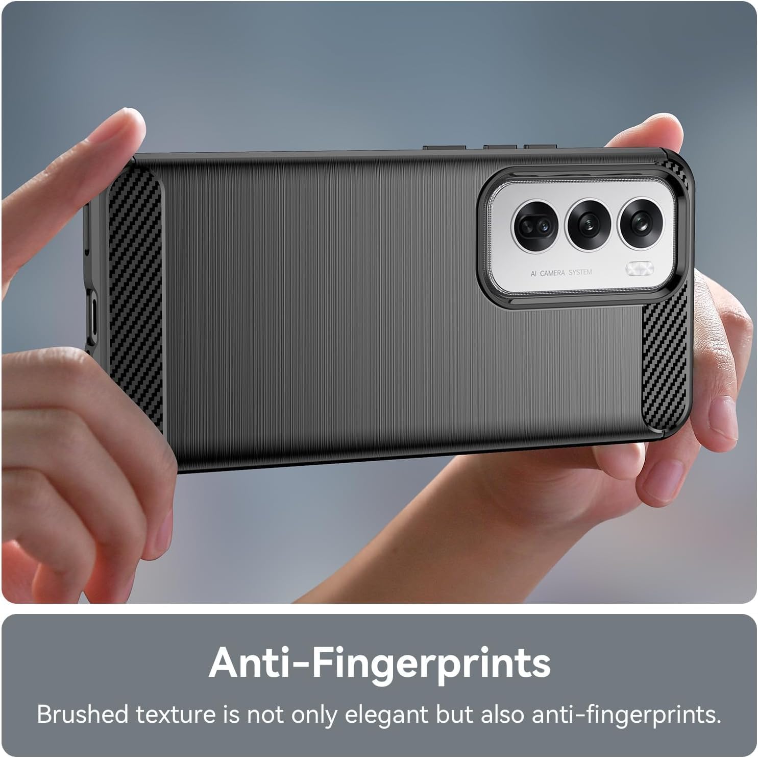 Oppo Reno 12 Slim Fit Case Tough Gel TPU Rubber Cover BLACK