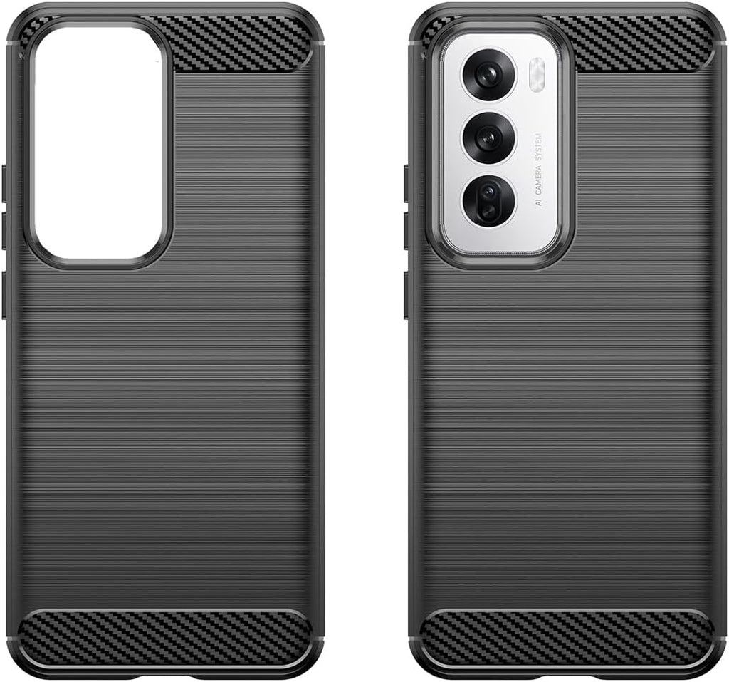 Oppo Reno 12 Slim Fit Case Tough Gel TPU Rubber Cover BLACK