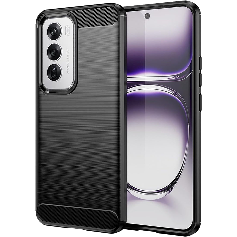 Oppo Reno 12 Slim Fit Case Tough Gel TPU Rubber Cover BLACK